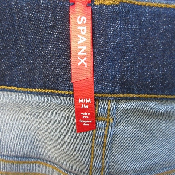 Spanx Clean Indigo Bootcut Trouser Women M Blue Flare Jeans Cotton Blend 562 - Picture 3 of 14